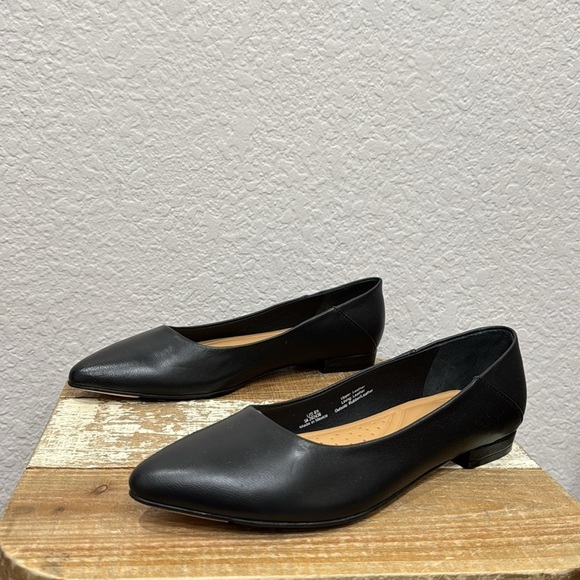 Nisolo Fina Black Leather Pointed Toe Flat Size 11 - Picture 8 of 11